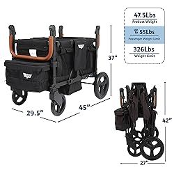 Keenz Duo Stroller Wagon with Canopy, 4-Passenger