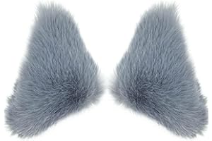 Agymo Fox Wolf Cat Ears Clips, Animal Furry Ears,Christmas Halloween Ears,Cosplay Costume Accessory Funny Gifts
