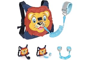 FITARTS Toddlers Leash + Anti Lost Wrist Link Child Kids Safety Harness Kids Walking Wristband Assistant Strap Belt for Boys Pink Christmas Gift (Purplish Blue)