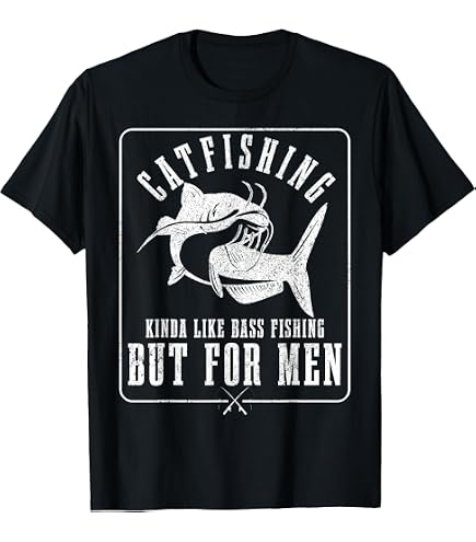 Here Kitty Kitty Kitty Catfish Fisching T-Shirt : Clothing, Shoes & Jewelry