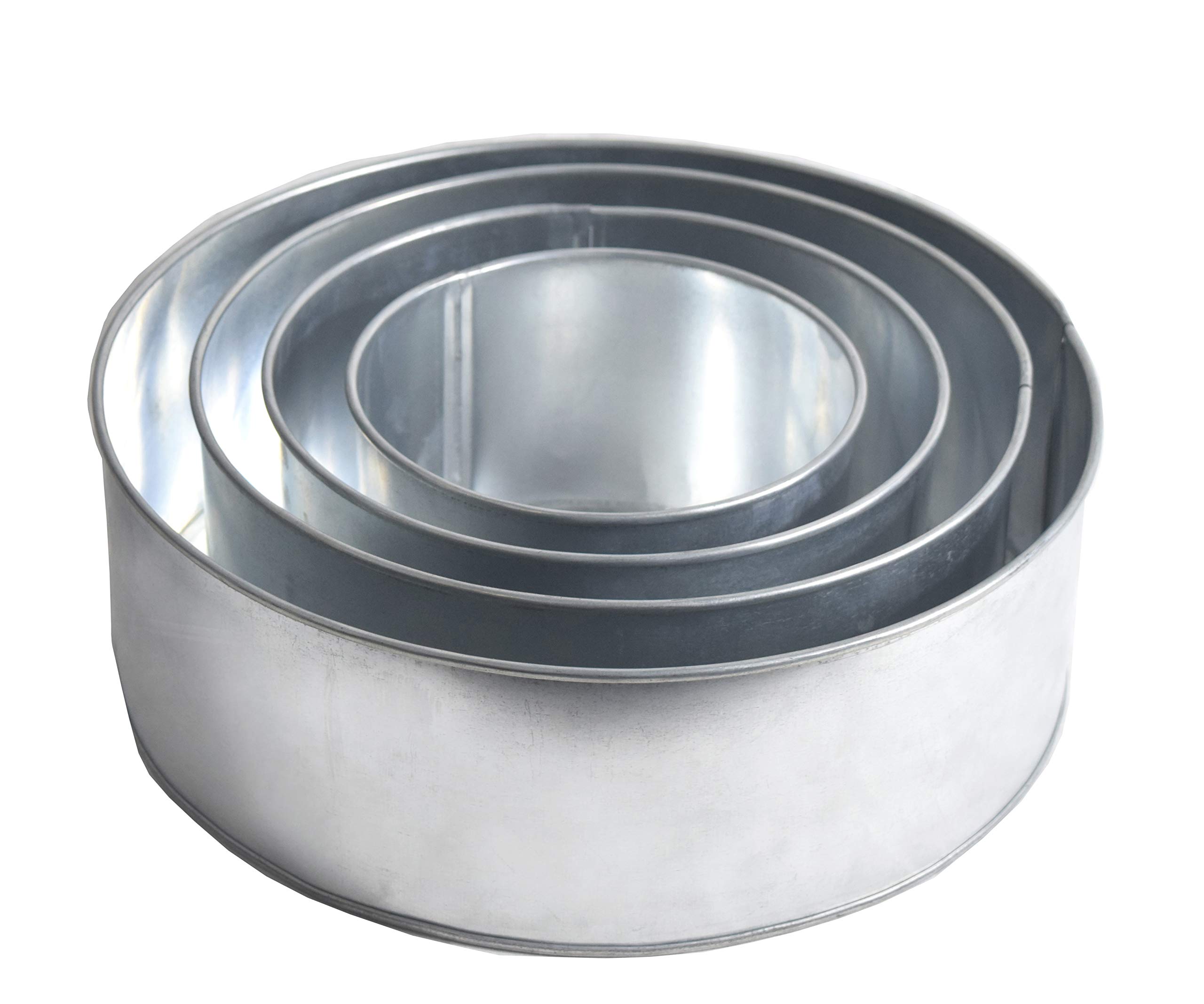 EUROTINS 4 Tier Round Multilayer Birthday Wedding Anniversary Cake Tins - 6",8",10",12" (4" Deep)