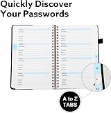Thboxes Password Book & Address Book with Alphabetical Tabs 128 Pages 7.7x5.5 view 5