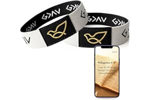 TLOEP Bible Verse Bracelets – Tap to Read Scripture via Phone, Jesus Bracelets for Men,Women, Teens, Gifts for Christians, Christmas Gifts for Teens(God Is Greater #2)