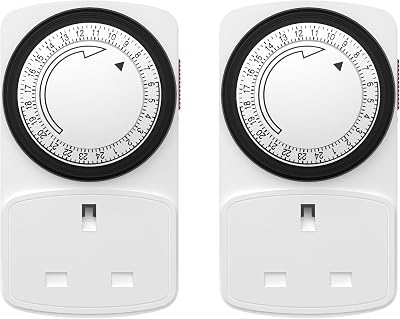 HBN Plug Timer Socket UK Programmable Segment 48 Daily Timers 2 Pack