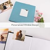 Vienrose Photo Album 200 Pockets Linen Cover 6x4 15x10 cm Light Blue view 3