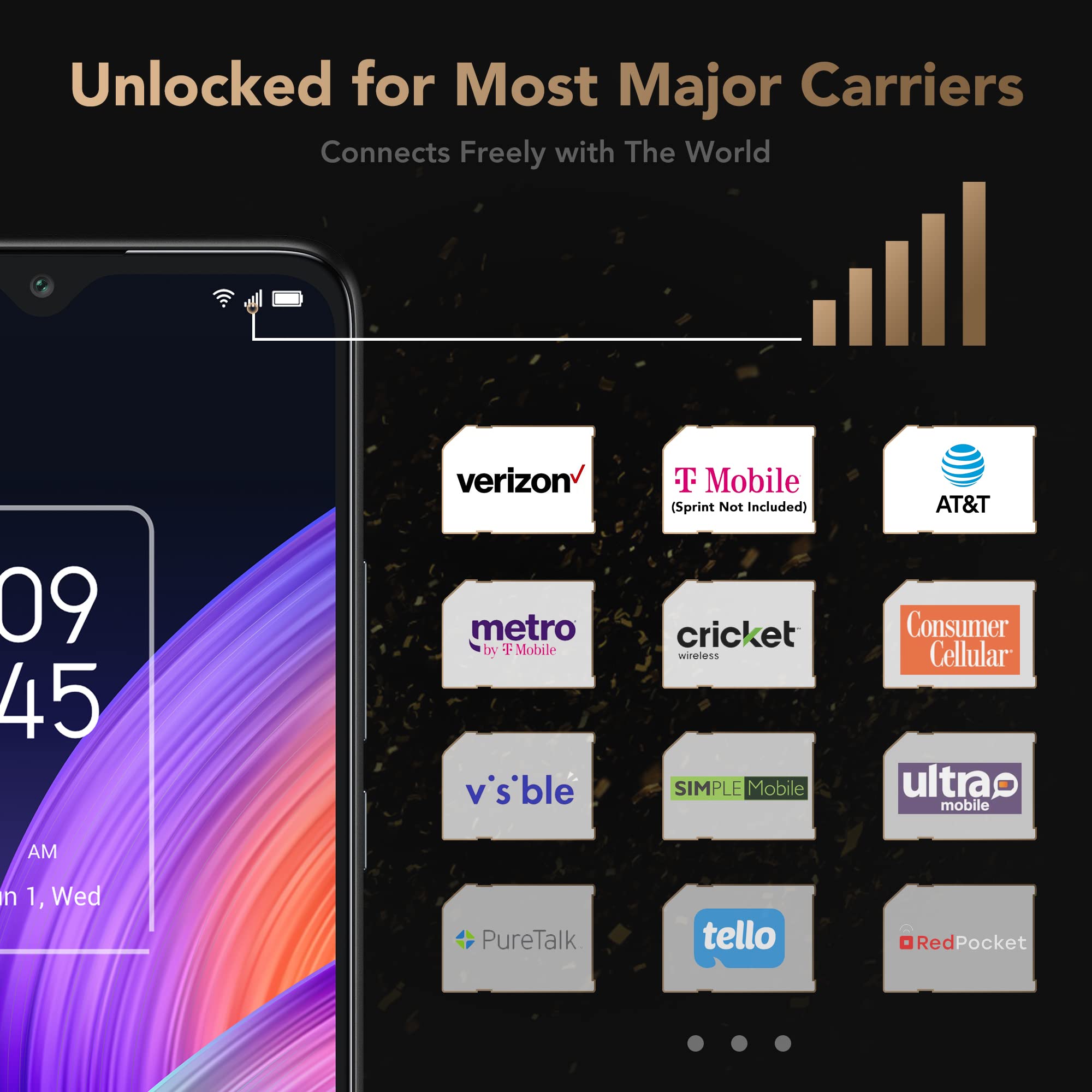 TCL 30XL |2022| Unlocked Cell Phone, 6.82 inch Vast Display, 5000mAh Battery, Android 12 Smartphone, 50MP AI Quad-Camera, 6GB RAM + 64GB ROM, US Version Mobile Phone, Night Mist (Renewed)