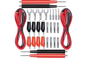 SMARINGWING Premium 16-in-1 Test Leads Kit for Multimeter (2 Set), Jumper Wires Cable with Replaceable Alligator Clips Electronical, Power Needle Probe, Banana Plug for Electronics, Circuit Connection, Experiment