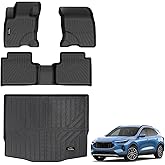 Floor Mats & Cargo Liner Custom Fit for Ford Escape Hybrid 2020-2025 2026 (NOT Fit Gas) All Weather TPE Rubber Trunk Mat Anti-Slip Full Set Automotive Floor Liners for Escape 2025 Accessories