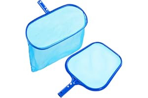 LOIYADN Pool Skimmer - Pool Skimmer Net Flat Screen Head and Long Square Deep Net Head Combination, Width 10.4''/ 14.5'', Skimmer Net with Fine Mesh Net for Cleaning Leaf of Swimming Pools, Blue