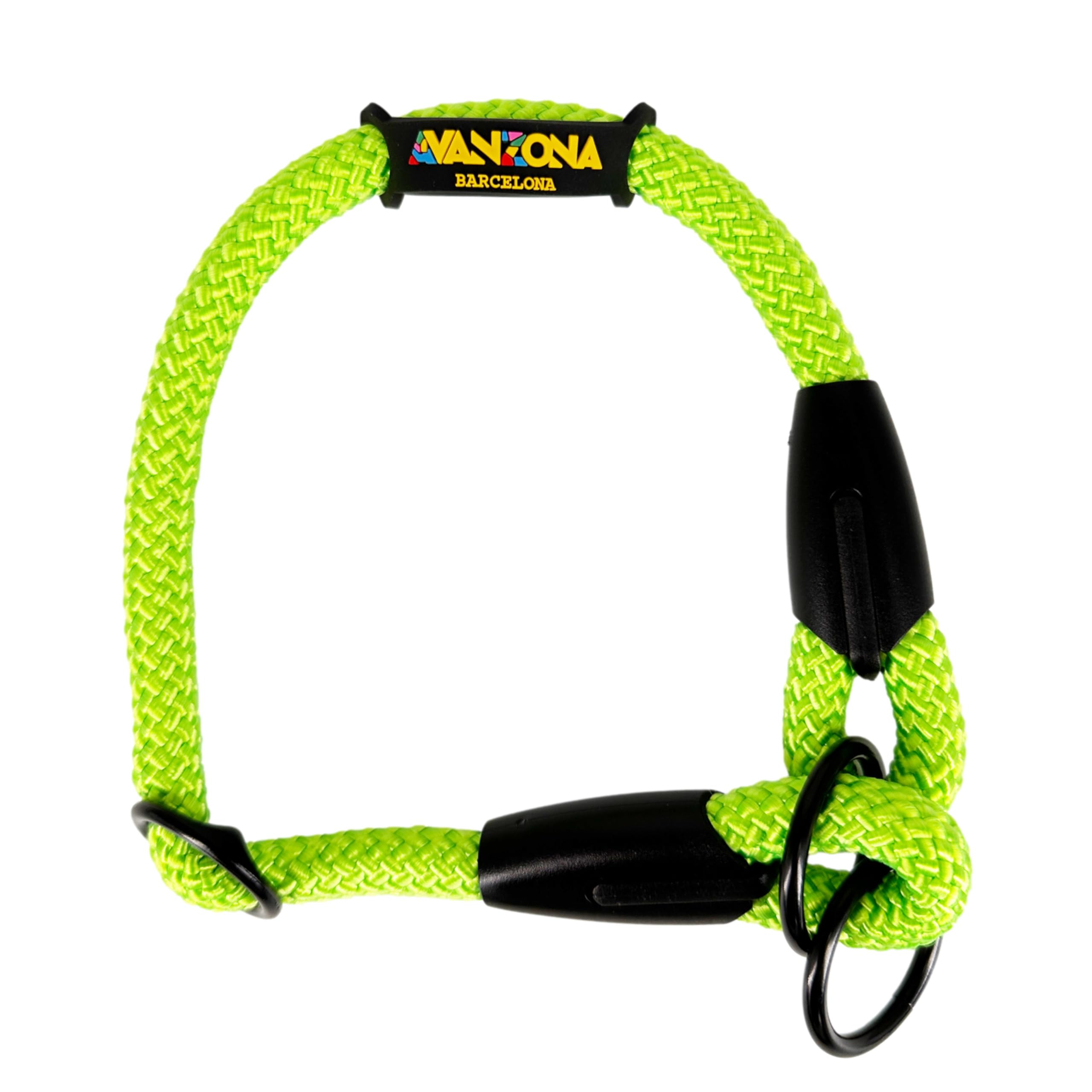 Training Collar for Dogs – Anti-Pull, Adjustable, Made Polyester Rope, Suitable for Small, Medium and Large Dogs, Made in Spain. Green Fluor. M(≤60CM). — image 1