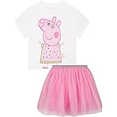 Peppa Pig Shirt And Skirt Set, Girls Tshirt And Skirt 2 Piece Set, Girls Outfit For Summer