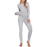 ANRABESS Thermal Underwear for Women Long Johns Fleece Lined Base Layer Pajama Set Cold Weather Top Bottom Winter Clothing