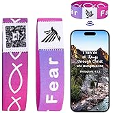 WALLFID 2 Pieces Set,Bible Verse Bracelets,Hang Loose Bands,Jesus Bracelets,Christian Bracelet,Phone Recognition,Perfect for Most Adult Men,Women