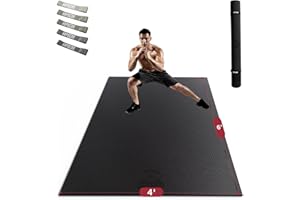 HAPBEAR Extra Large Exercise Mat - 6'x4'x8mm(1/3 inch), Shoes-Friendly, Non-Slip, Ultra Durable, Thick Workout Mats for Home 