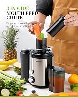 SHARDOR Juicer 800W 3-Speed Centrifugal Stainless Steel High Yield view 5