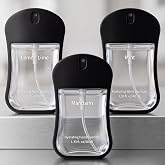 Dansib Set of 3 Hand Sanitizer Spray Travel Size, 1.35 Fl. oz | Hydrating, Moisturizing, Portable, Compact Gourd Gourd Black Spray Bottle, Mint Mandarin Lemon Lime Scent, Daily Use
