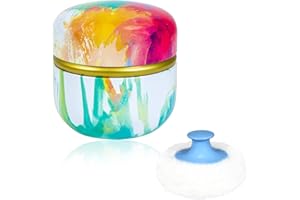 W M G WEMEGA WEMEGA Body Powder Case with Powder Puff Powder Container Tea Box for Baby and Women Powder Puff and Powder Case for Travel (Dream Time)