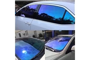 ASENDIWAY Chameleon Window Tint Film for Cars, Car Window Tint Dark Blue Solar Protection Film Scratch Resistant 65% VLT Windshield Sun Shade Heat & UV Block