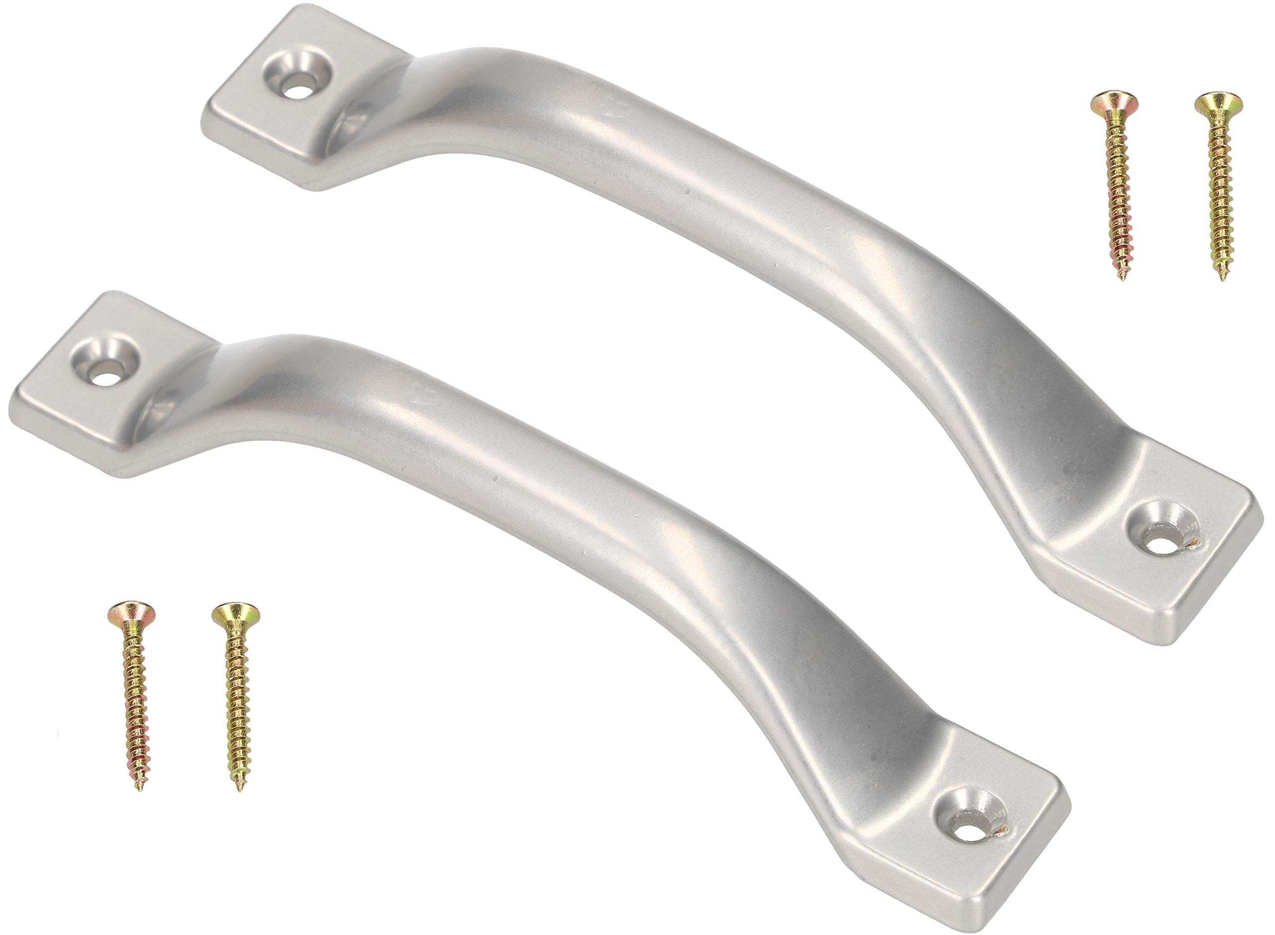 KOTARBAU® Set of 2 Furniture Handles 140 mm Silver Kitchen Handle Cabinet Handle Drawer Handle Shop Handle Arch Handle Door Handle for Drawers Doors