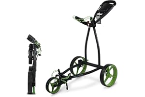 Big Max Blade IP Golf Push Cart: 3-Wheel Folding, Ultra Lightweight, Flat-Fold Technology, Durable Minimalist Design, Smart Organizer Panel with Ample Storage for Golf Accessories