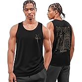 Flafens Tank Tops Men Summer - Sleeveless Shirts Workout Gym Cotton Tank Shirts Graphic Loose Fit Running Sports Casual