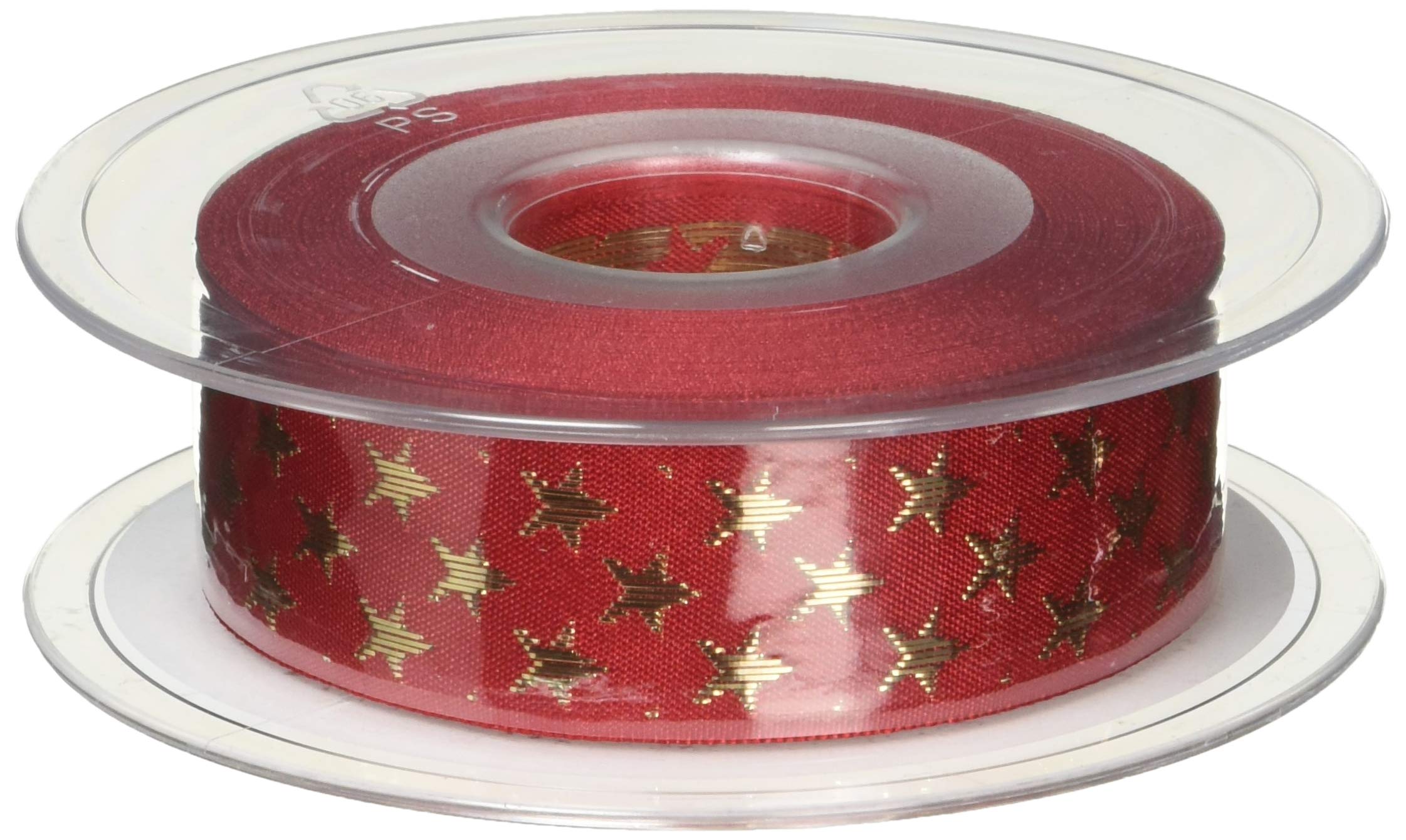 Anniversary House Shimmering Stars Ribbon Reel Red and Gold, AXR129
