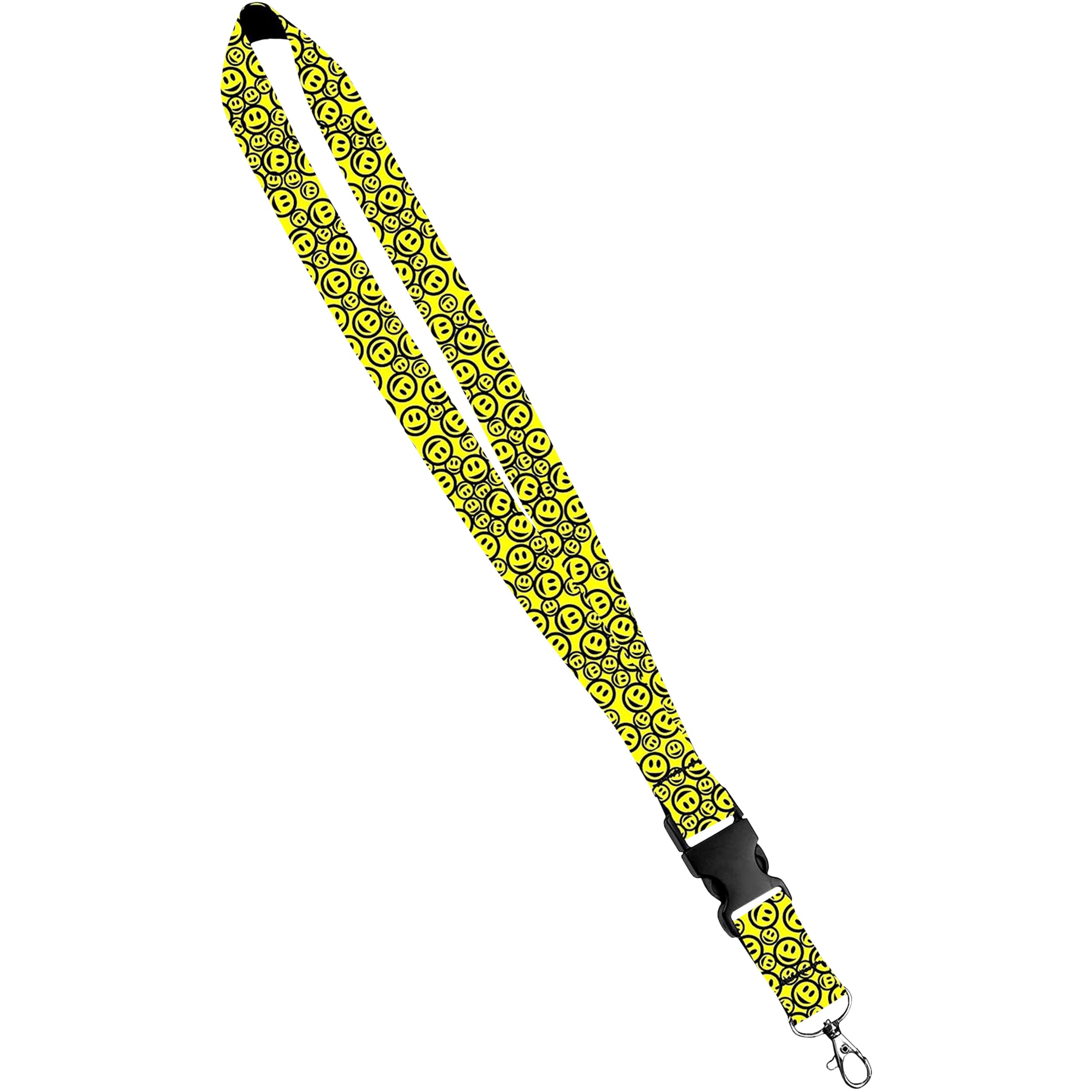 Moose Pet Wear Fashionable Lanyard - Satin Keychain Necklace, ID Badge Holder – 3/4 Inch, Happy Face
