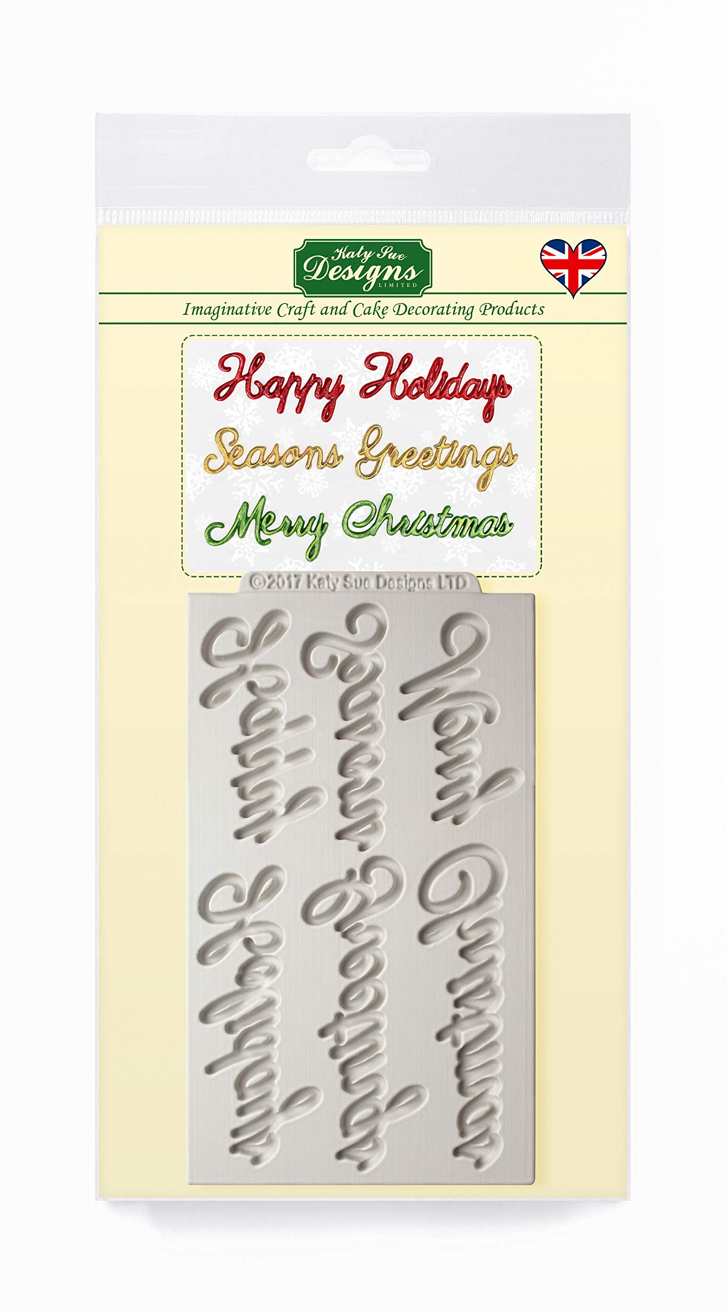 Word Perfect Holidays Silicone Mould for Cake Decorating, Crafts, Cupcakes, Sugarcraft, Candies, Card Making and Clay, Food Safe Approved, Made in The UK, DM0045 — image 1