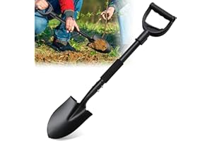 Garden Shovels for Digging, Small Beach Shovel with D-Handle 31 inch, Metal Folding Hand Sand Survival Camping Adult Kids Sho