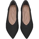 ATHMILE Pointed Toe Flats for Women Ultra-Comfortable Knit Ballet Flats Shoes for Women with Memory Foam & Padding, Machine Washable Womens Flats for Work Office Casual Wedding