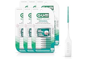 GUM Soft-Picks® Original Dental Picks, Between Teeth Cleaning, On-The-Go Travel Case, 900 Picks (150 Picks X 6 Packs)