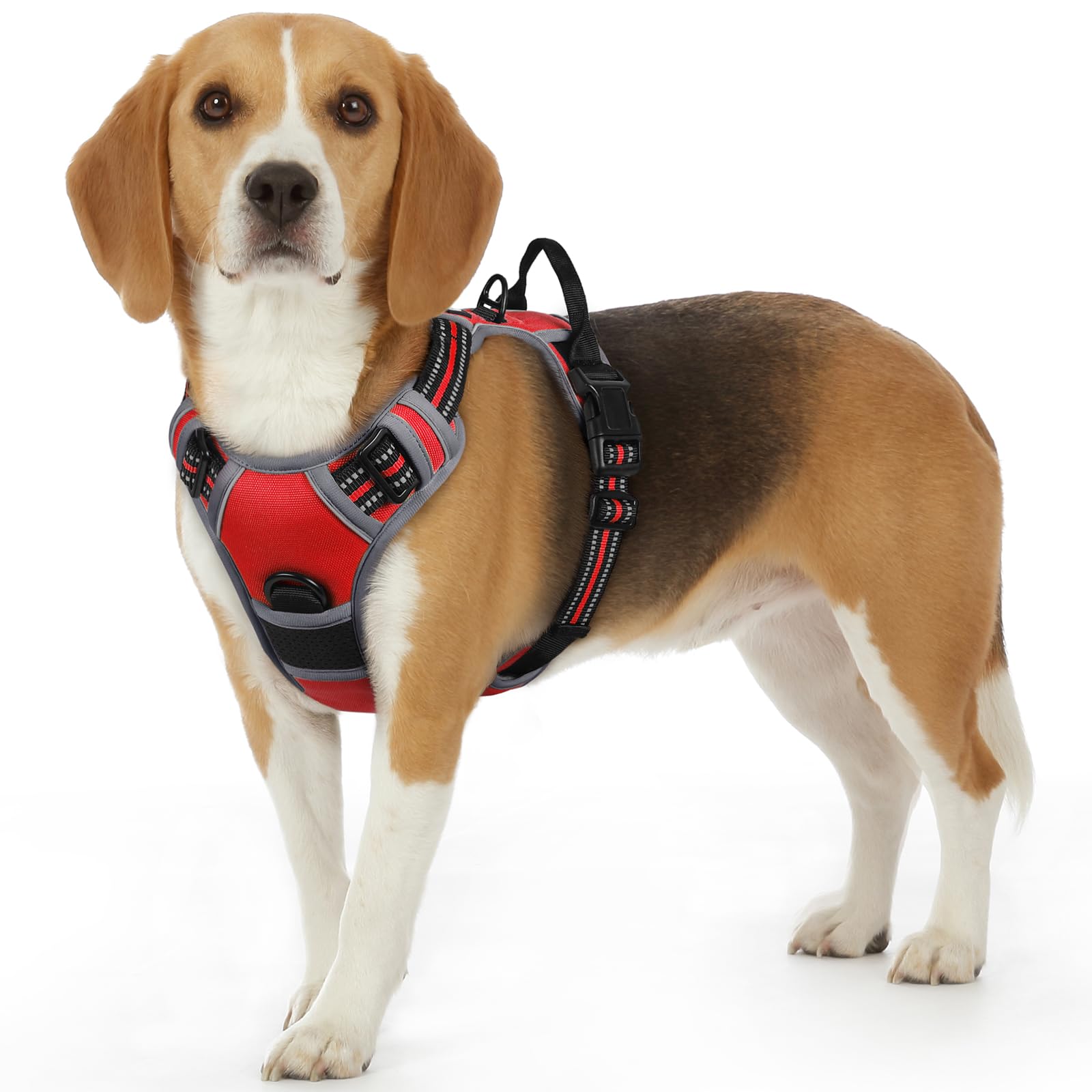 Photo 1 of Eagloo Dog Harness Small Sized Dog, No Pull Service Vest with Reflective Strips and Control Handle, Adjustable and Comfortable for Easy Walking, No Choke Pet Harness with 2 Metal Rings, Red, S