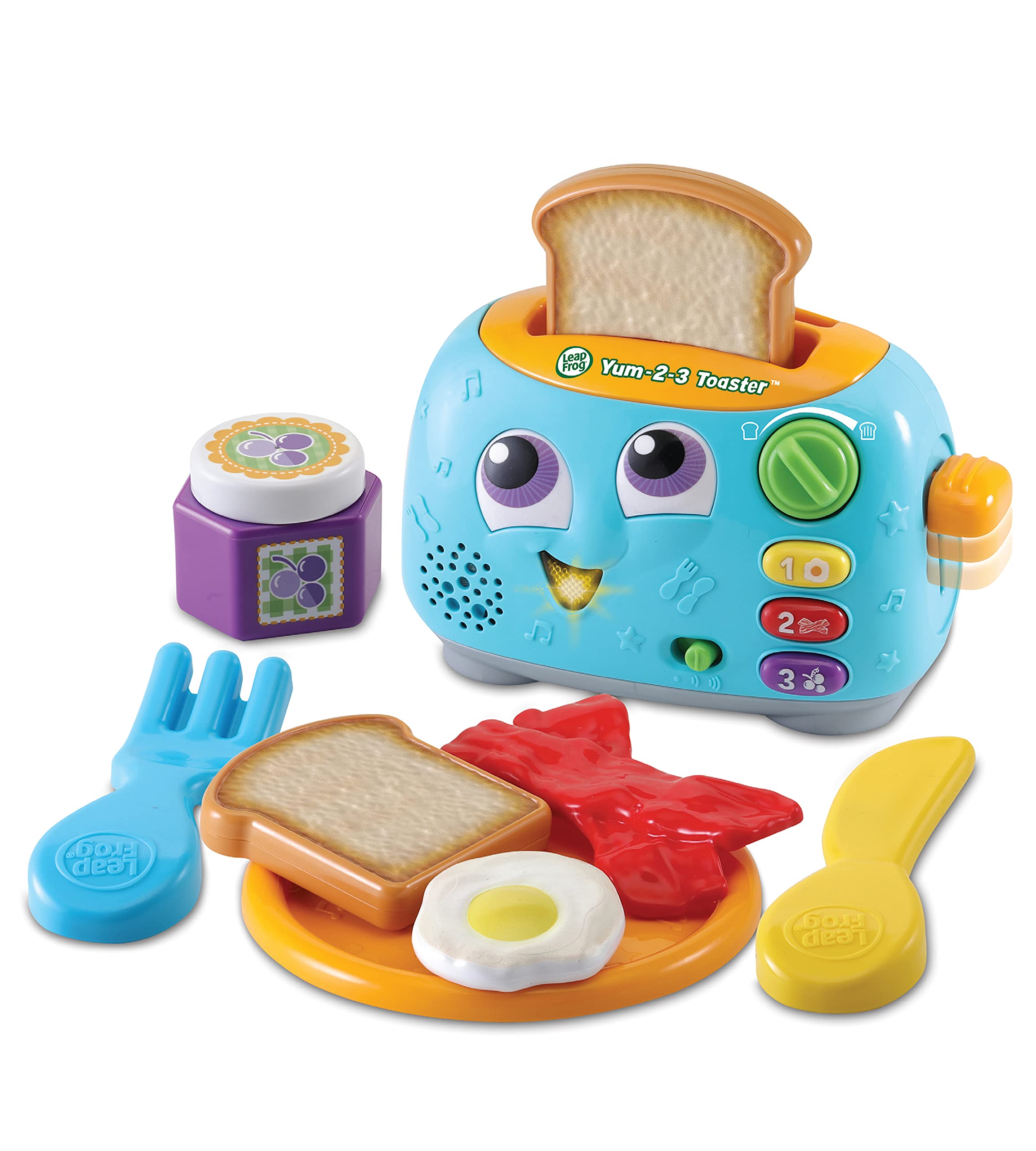 LeapFrog Yum-2-3 Toaster, Learning Toy with Sounds and Colours for Sensory Play, Educational Toys for Kids, Preschool Toys, Pretend Play for Boys and Girls Aged 1, 2 & 3 Years, English Version