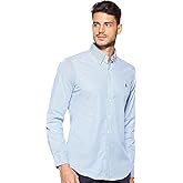 Polo Ralph Lauren Classic Fit Poplin Sport Shirt Blue/White Hairline Stripe SM