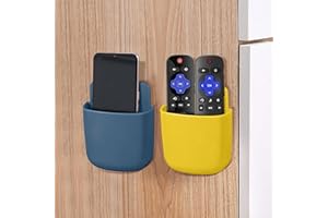 Remote Control Holder, Wall Mount Pen Holder Hole-Free Self Adhesive Phone Charging Organizer Pencil Storage Containers for H