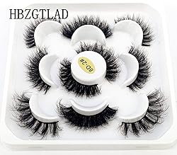 HBZGTLAD new 5 Pairs 25 mm 3d Mink Lashes Bulk Faux