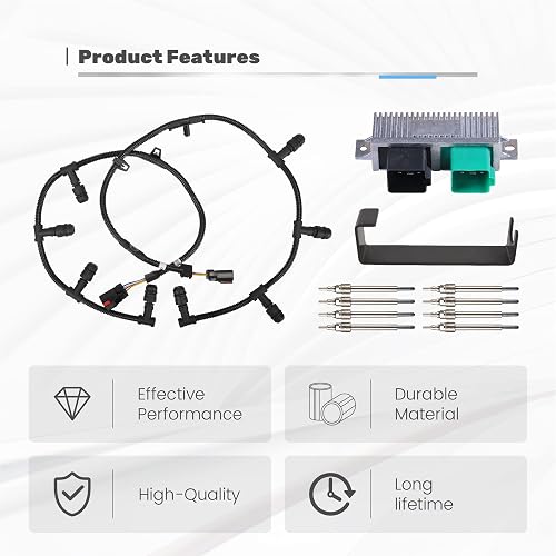 Glow Plug Harness & 8 Glow Plugs Kit For Ford 6.0L Powerstroke Diesel 2004-2010 - Ninecolorsdeer