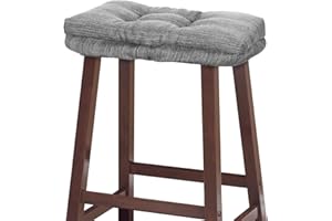 baibu Rectangular Stool Cushion, Soft Bar Stool Cushion Saddle Stool Seat Cushions with Ties - One Cushion Only (Gray, 18x9.5x1.5in)