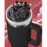 Toykee Lid Name Plate Topper for Stanley Cup 40 30 oz - Crown Cute Decoration Accessories for Tumbler, Water Bottle Glitter Decor for Women Girls