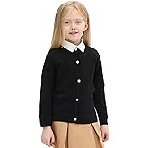 Lilax Little Girls' Knit Basic Cardigan, Long Sleeve Button Up Sweater