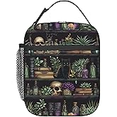 famliihw Goth Skull Cat Lunch Bag Insulated Reusable Lunch Box Thermal Cooler Tote For Men Women Work Travel Picnic Hiking