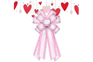 BLINKET Large Black Velvet Bow with White Fringe for Decorations, Romantic Decorative Bow for Wreaths, Front Door, Tree Topper, Indoor Outdoor Use 11.42 x 20.87 Inch