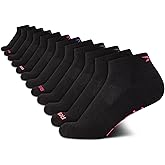 Reebok Women's Quarter Crew Socks - 12 Pack Performance Cushion Comfort Crew Socks - Athletic Socks for Women (4-10)