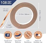 Kraftex Copper Tape 1/4 Inch x 108ft Conductive Foil for Guitar, Stained Glass view 2