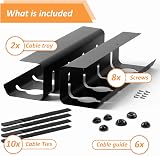Stilemo Under Desk Cable Management Tray 2 Pack Carbon Steel Wire Organizer view 4