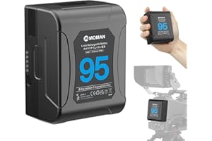 V Mount Battery, Moman Power 95 Mini V Lock Batterys 95Wh 6450mAh 14.8V with 2×D-TAP/USB-A/BP Output, Small Portable for Sony