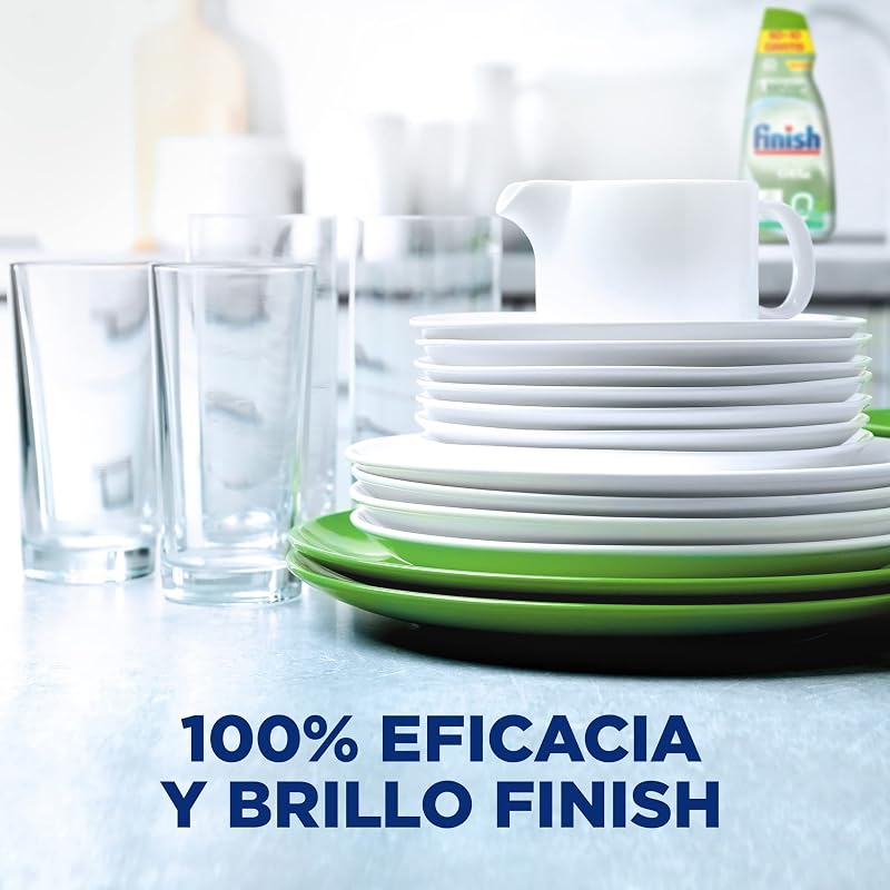 Finish power gel 0% detergente gel lava louça com certificado ecológico, 2 unidades - 120 doses