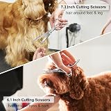 CIICII 7 Inch Dog Grooming Scissors Kit with Safety Round Tip (Silver) view 5