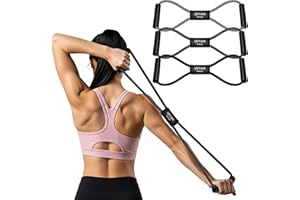 UZTUGG Figure 8 Resistance Bands for Arms, Back, 3 Levels Exercise Latex with Handles for Strength Training, Full Body Workou