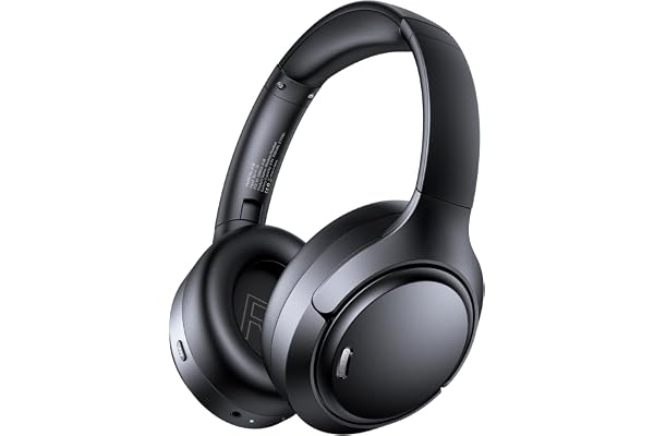 Hybrid Active Noise Cancelling Bluetooth 6.0 Headphones 120H Long Playtime, 6 ENC Mic, Over Ear Headphones Wireless, Hi-Res Audio, Memory Foam Earcup, Transparency Mode ANC Headphone for Travel Office
